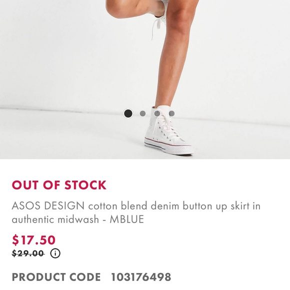 🐞Big button denim mini skirt a line with front pockets - Picture 5 of 8